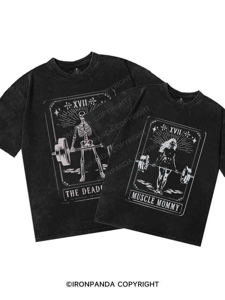 Gym Tarot  Washed Matching Couple Gym Shirt
