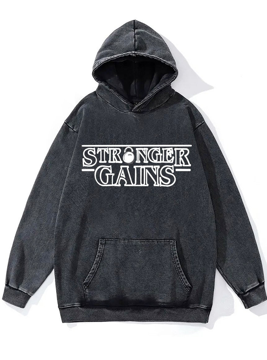 Stronger Gains Washed Gym Hoodie