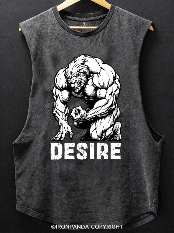 desire lion SCOOP BOTTOM COTTON TANK