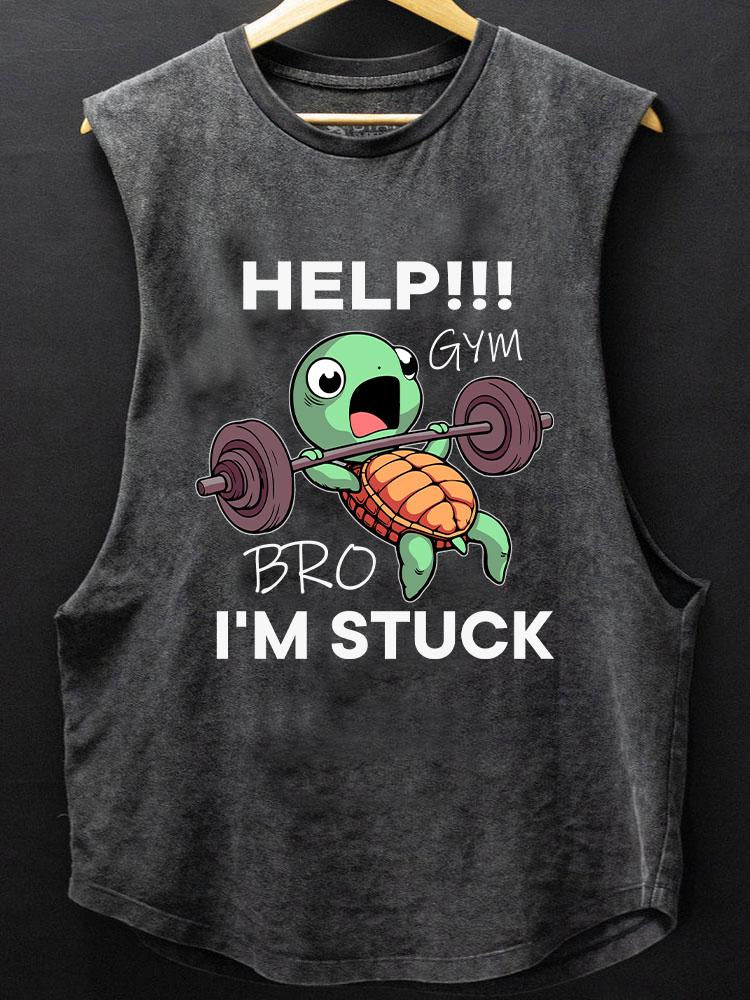 HELP GYM BRO I'M STUCK TURTLE BOTTOM COTTON TANK