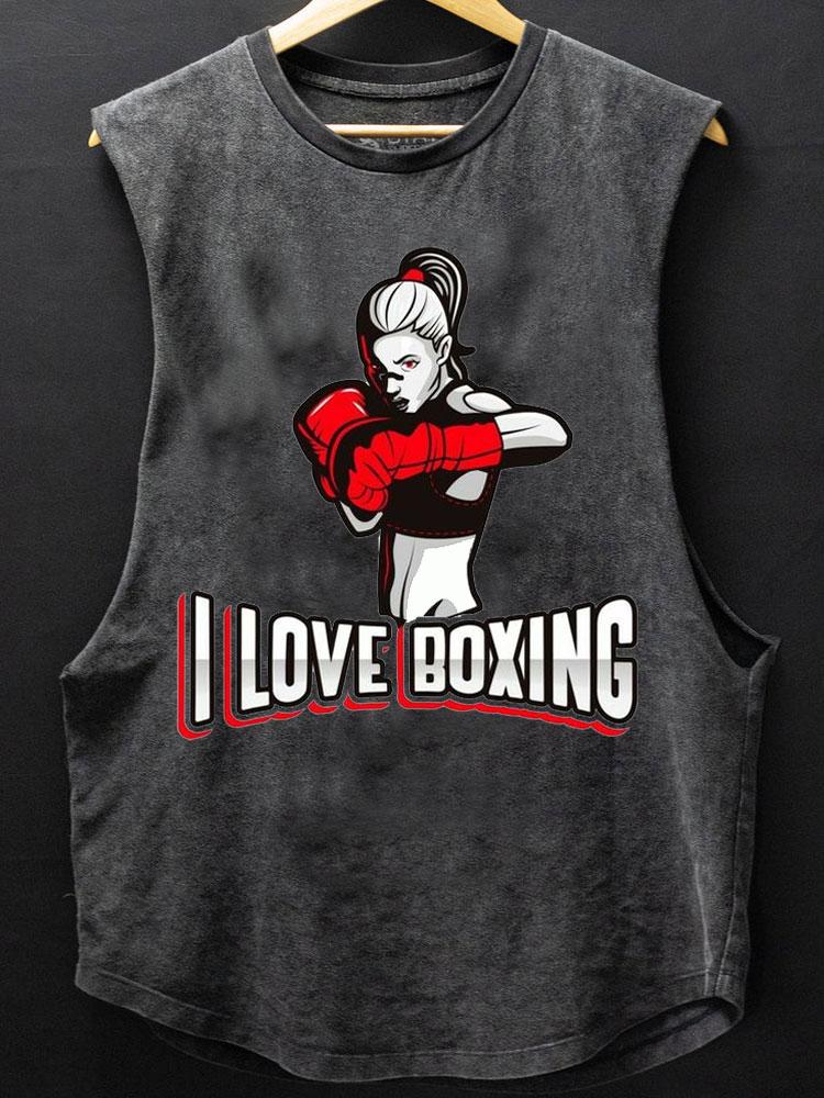 I love Boxing Scoop Bottom Cotton Tank
