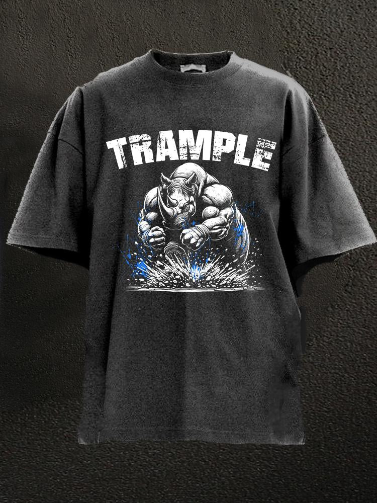 trample rhino Washed Gym Shirt