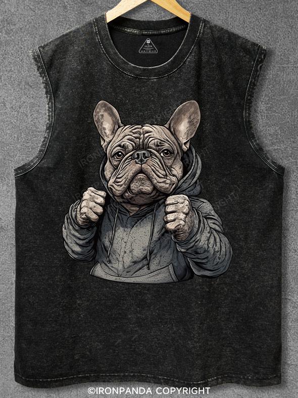Boxing bulldog Washed Gym Tank