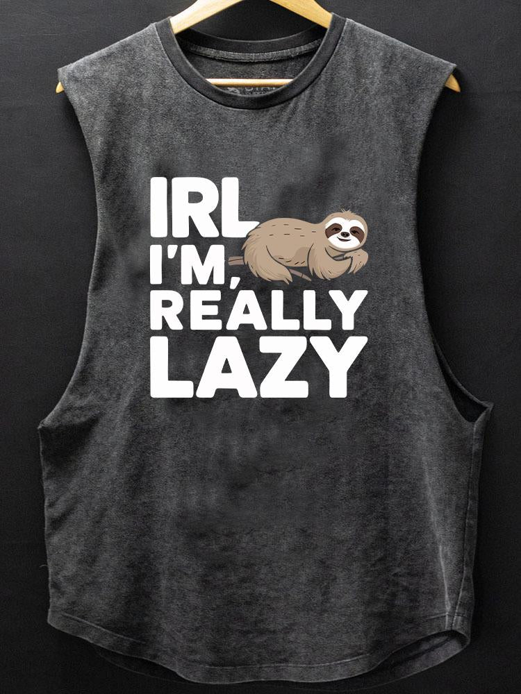 I'm Really Lazy SCOOP BOTTOM COTTON TANK