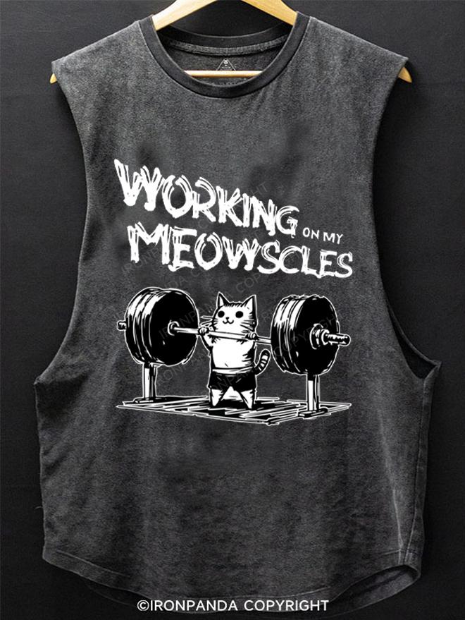 Working on My Meowscles SCOOP BOTTOM COTTON TANK