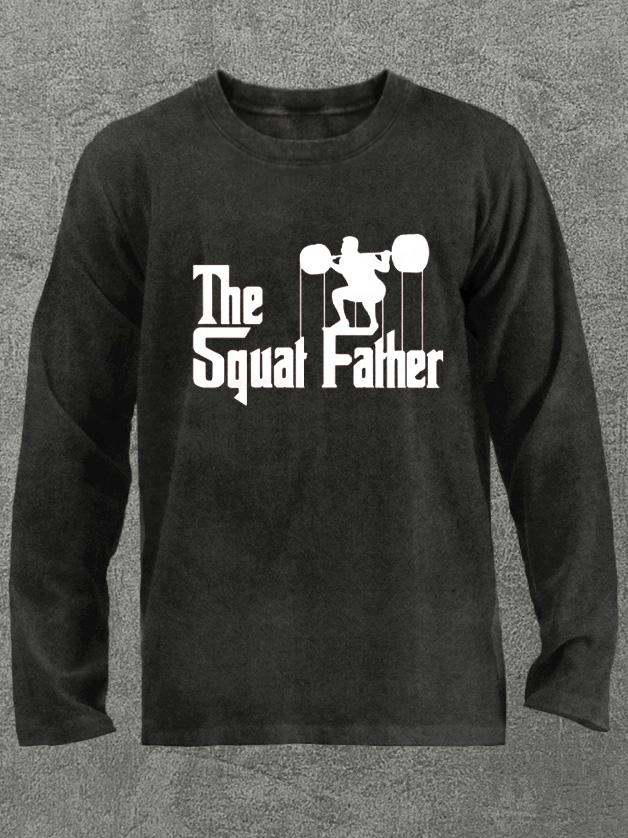 the squat father Washed Gym Long Sleeve Shirt