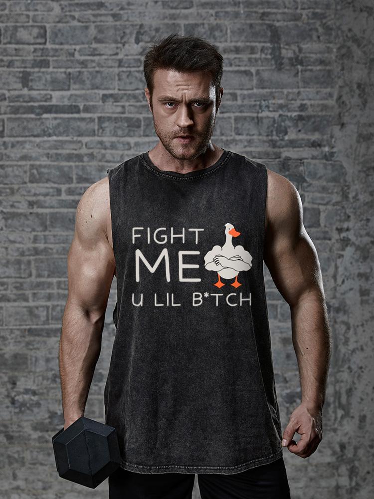 fight me u lil btch SCOOP BOTTOM COTTON TANK