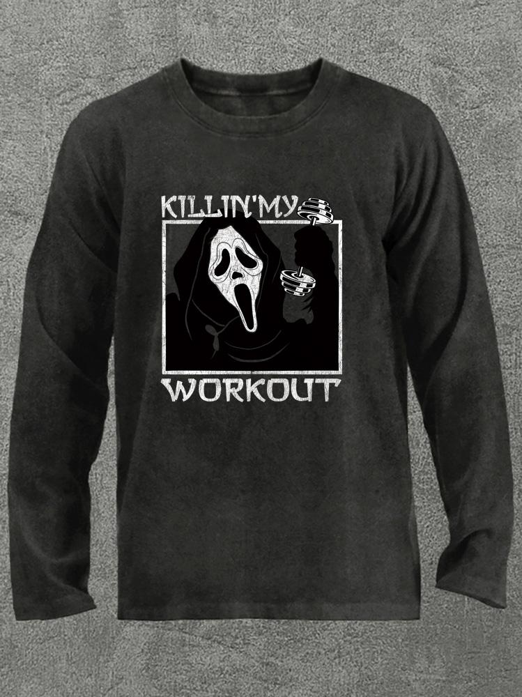 Killing my workout Washed Gym Long Sleeve Shirt