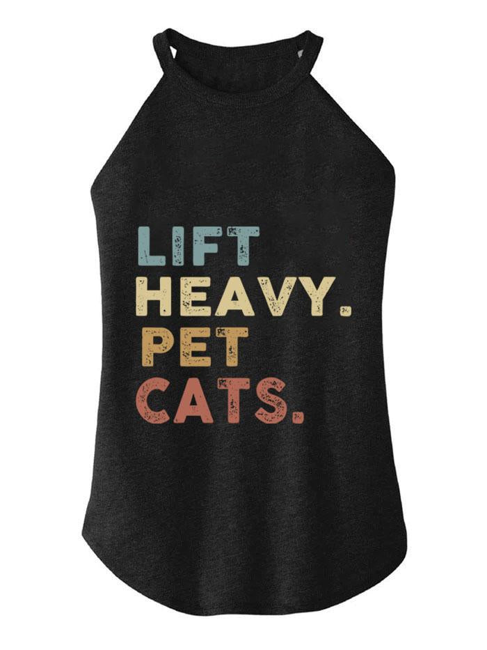 Colorful lift heavy pet cats TRI ROCKER COTTON TANK