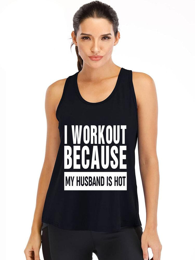 I Workout Because My Husband is Hot Cotton Gym Tank