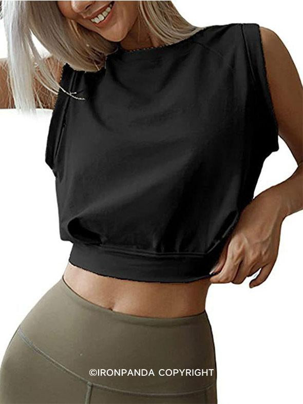 ENERGY LOADING PLEASE WAIT SLEEVELESS CROP TOPS