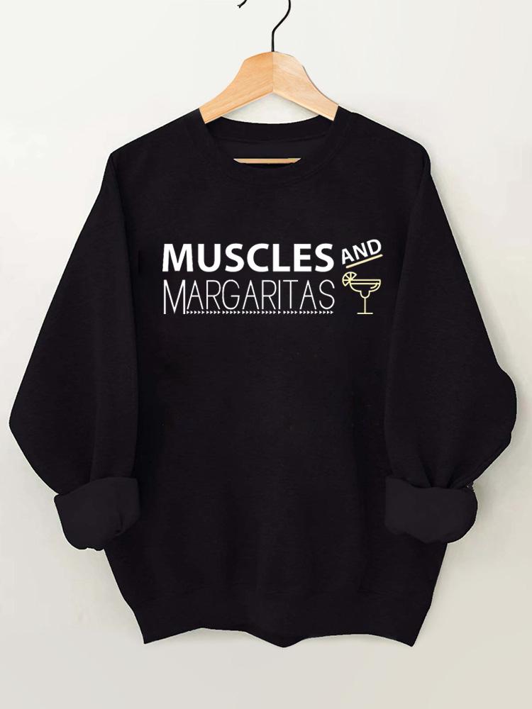 Muscles And Margaritas Vintage Gym Sweatshirt