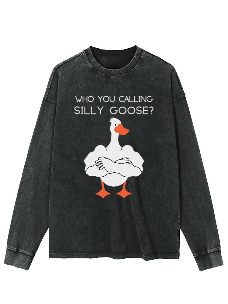 Who you calling Silly Goose Washed Long Sleeve Shirt