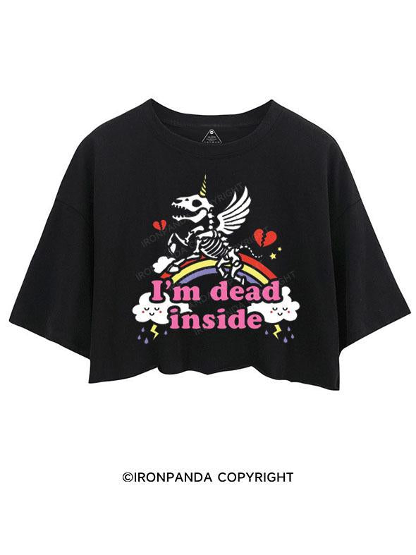 I'M DEAD INSIDE UNICORN CROP TOPS