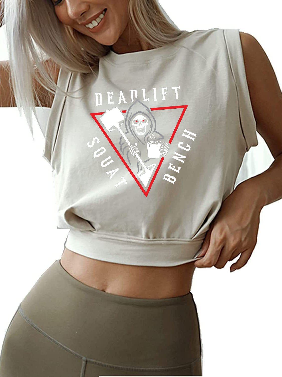 DEADLIFT BENCH SQUAT Sleeveless Crop Tops