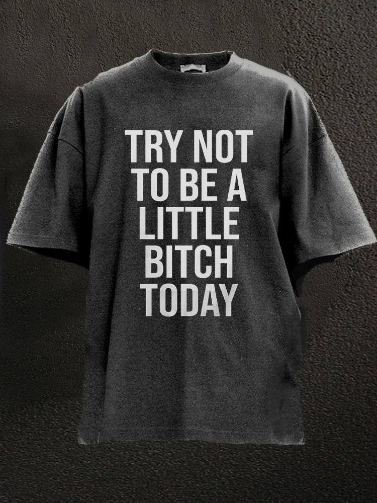 Try Not To Be A Little Bitch Today Washed Gym Shirt
