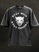 stay wild panther Washed Gym Shirt