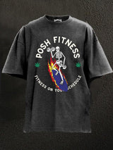 POSH  FITNESS ON YOUR SCHEDULE Washed Gym Shirt