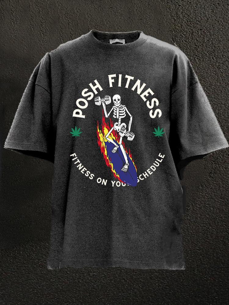 POSH  FITNESS ON YOUR SCHEDULE Washed Gym Shirt