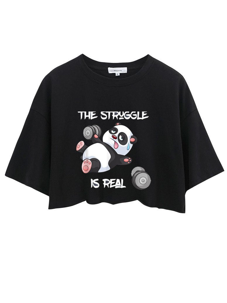 THE STRUGGLE IS REAL CROP TOPS