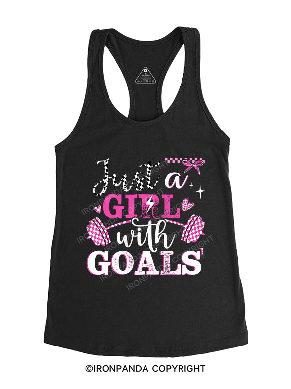 just a girl with goals Gym Racerback Tank