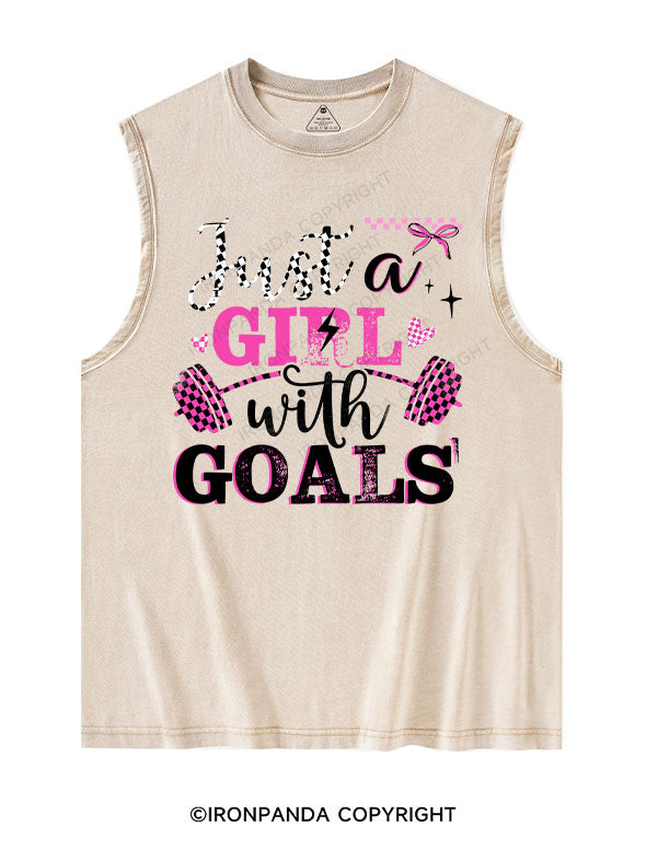 just a girl with goals Washed Tank