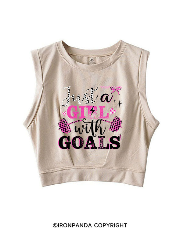 just a girl with goals SLEEVELESS CROP TOPS