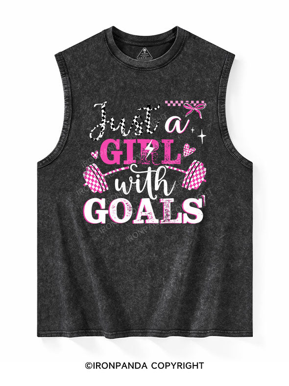 just a girl with goals Washed Tank