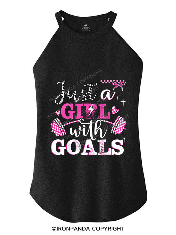 just a girl with goals ROCKER COTTON TANK