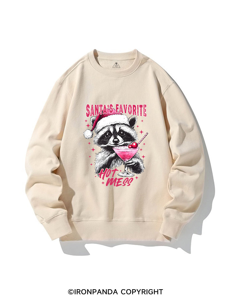 SANTA'S FAVORITE HOT MESS CREWNECK Sweatshirt