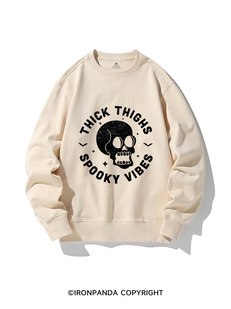 THICK THIGHS SPOOKY VIBES CREWNECK Sweatshirt