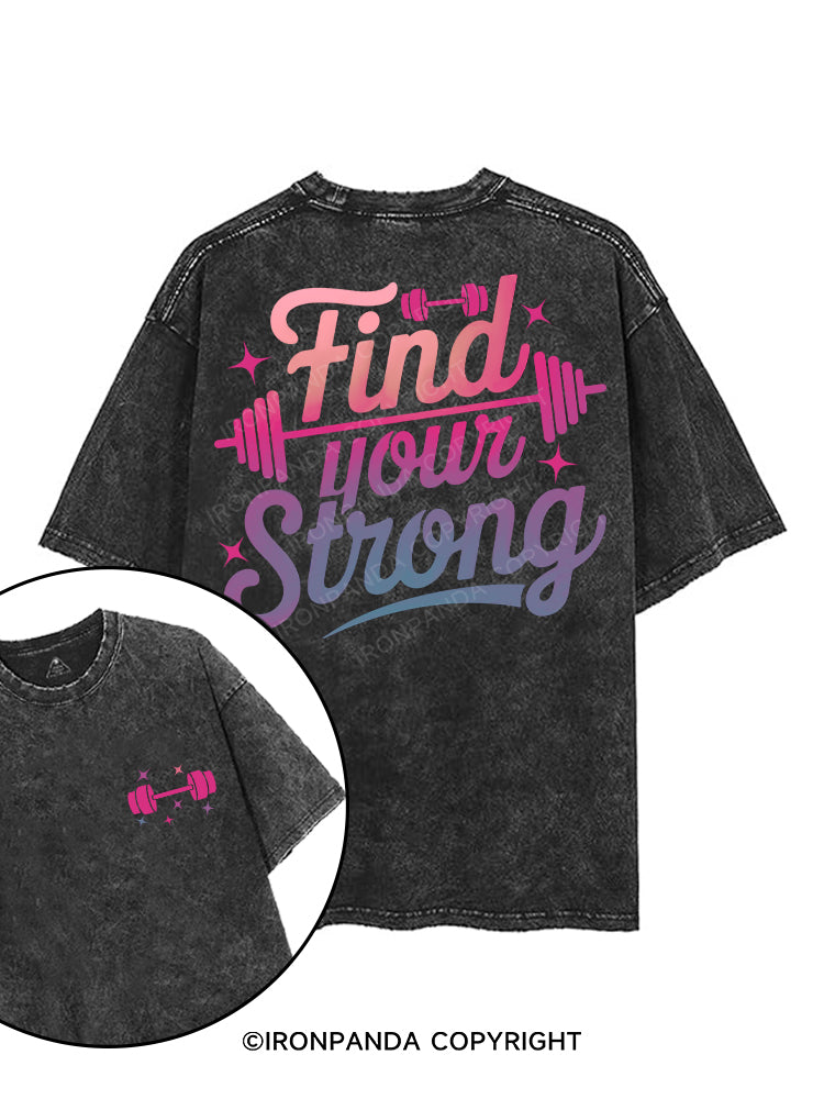 FIND YOUR STRONG printed Gym Shirt