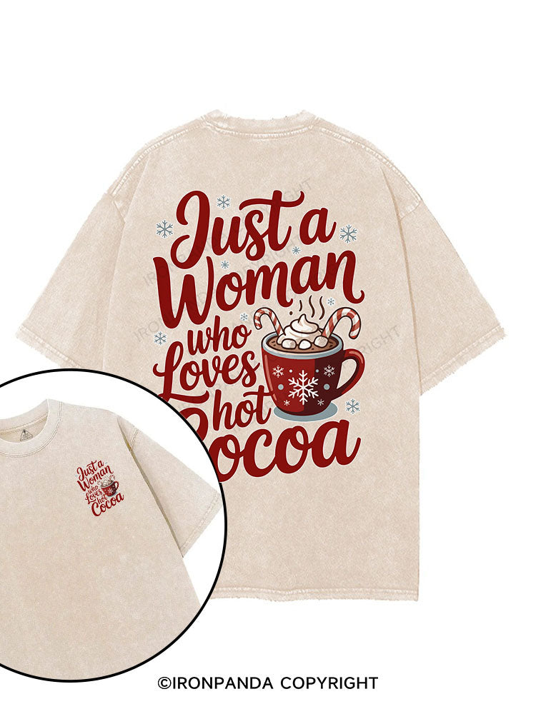 just a woman who loves hot cocoa printed Gym Shirt