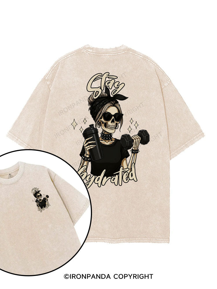 STAY HYDRATED printed Gym Shirt