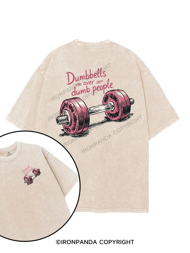Dumbbells over dumb people printed Gym Shirt