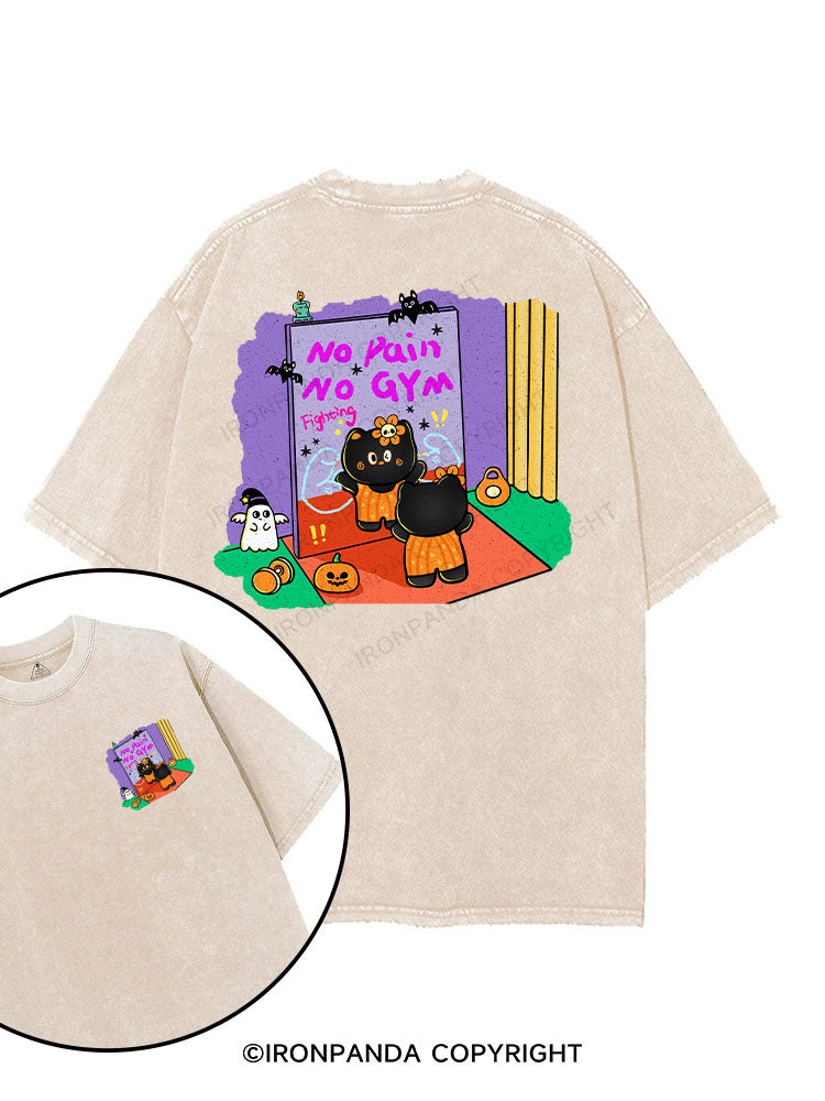 NO PAIN NO GYM printed Gym Shirt