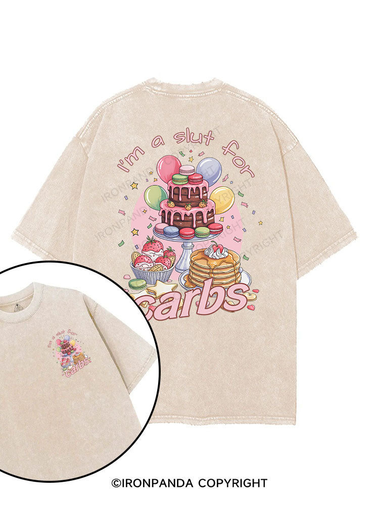 i'm a slut for carbs printed Gym Shirt