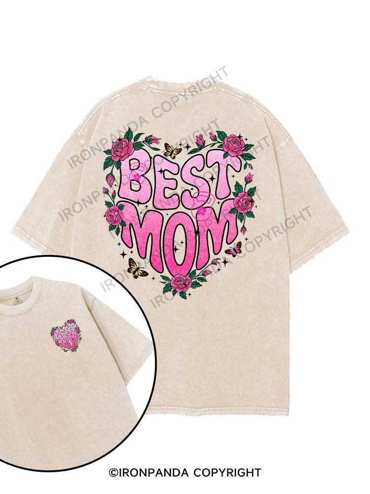 BEST MOM printed Gym Shirt