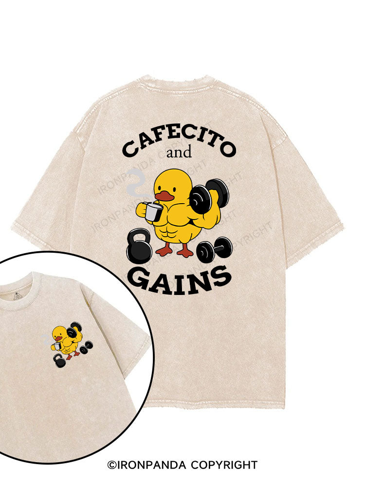 CAFECITO AND GAINS printed Gym Shirt