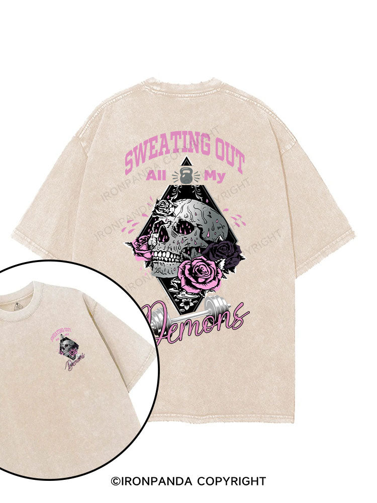 Sweating Out All My Demons printed Gym Shirt