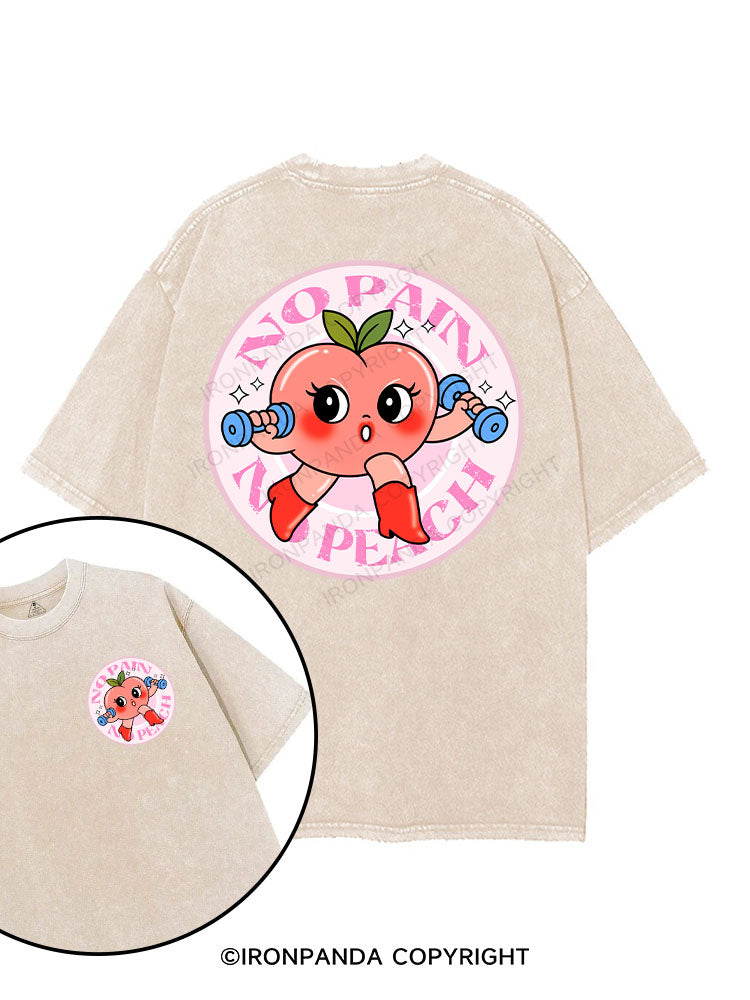 NO PAIN NO PEACH printed Gym Shirt