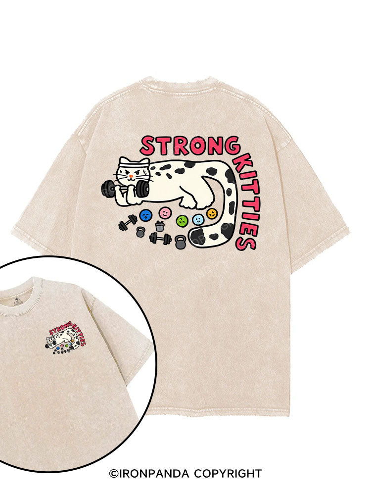 STRONG KITTIES printed Gym Shirt