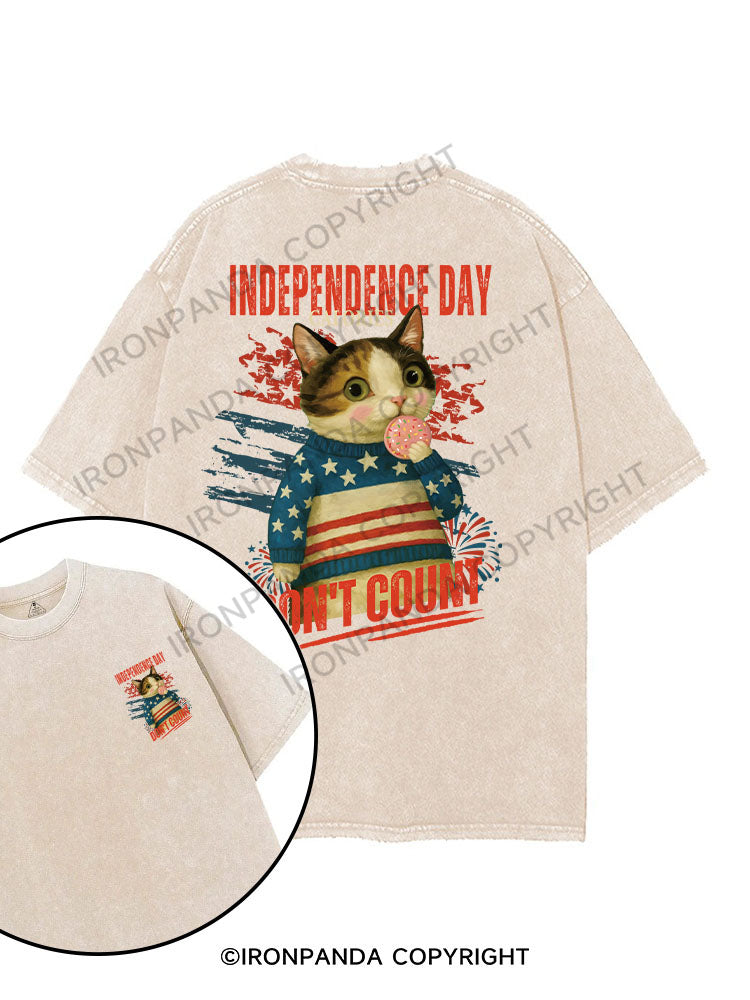 INDEPENDENCE DAY CALORIES DON'T COUNT printed Gym Shirt