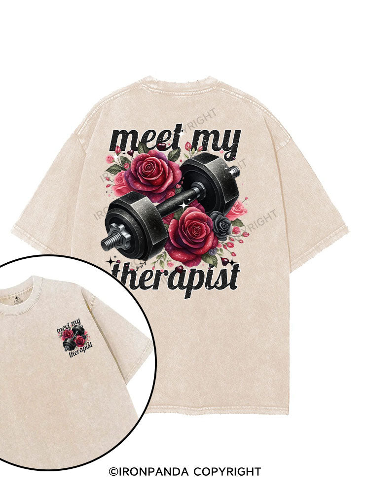 MEET MY THERAPIST printed Gym Shirt