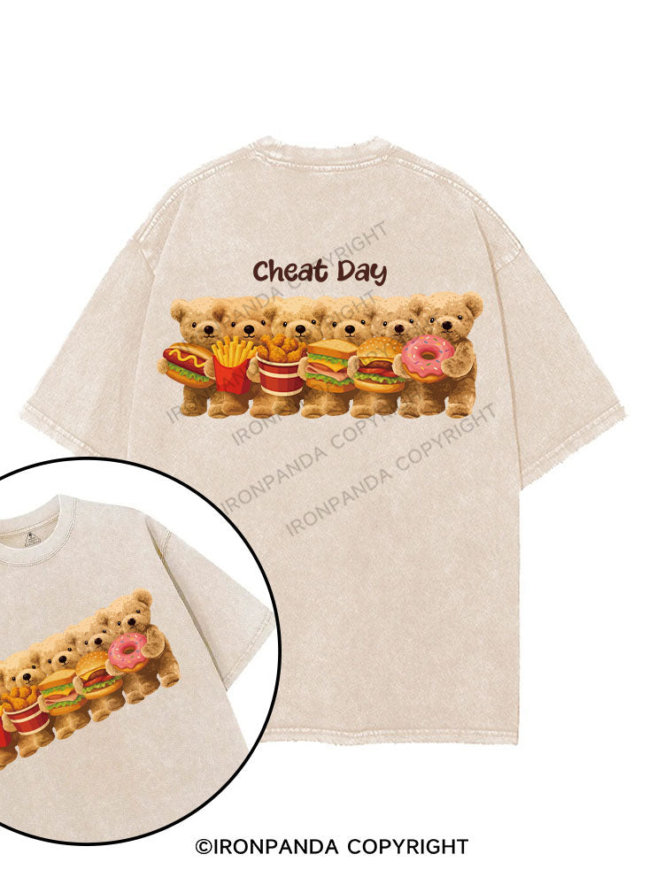 CHEAT DAY printed Gym Shirt