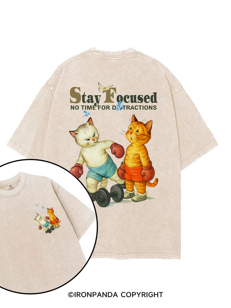 STAY FOCUSED NO TIME FOR DISTRACTIONS printed Gym Shirt