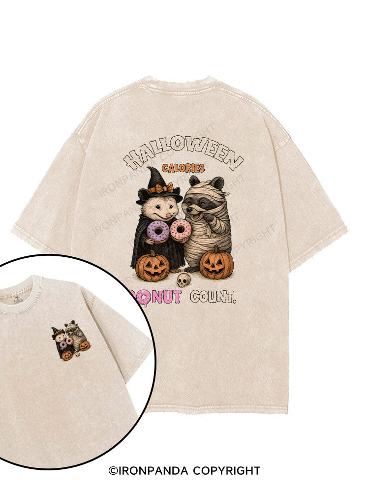 HALLOWEEN CALORIES DONUT COUNT printed Gym Shirt