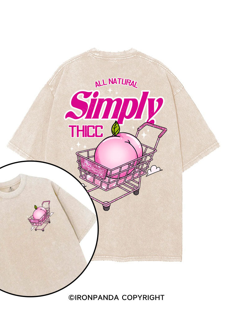 ALL NATURAL SIMPLY THICC printed Gym Shirt