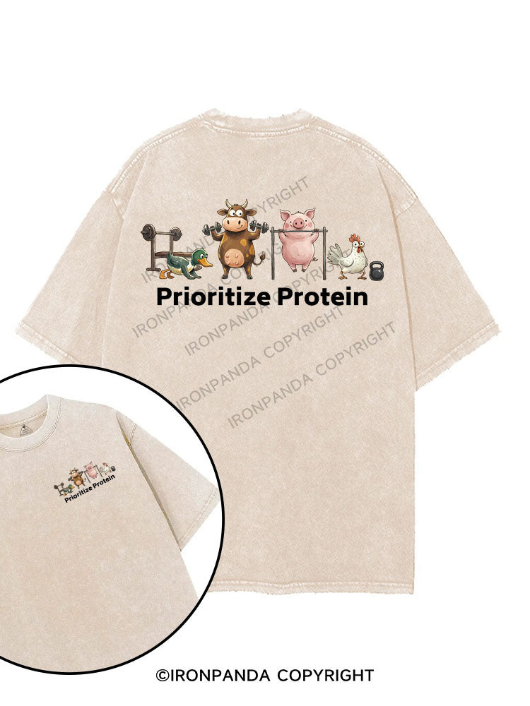 prioritize protein printed Gym Shirt