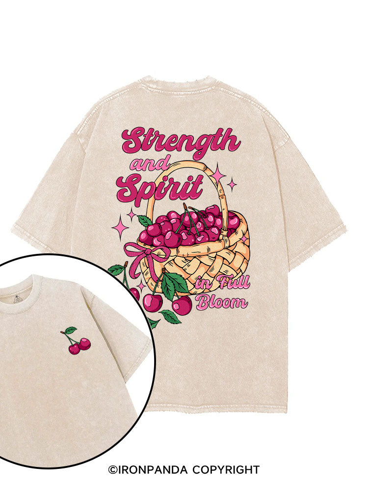 STRENGTH AND SPIRIT IN FULL BLOOMS printed Gym Shirt